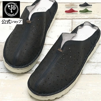 【公式SHOP特典キズ補修液付】 ヨースケ ソフトレザーの サボ サンダル レディース 本革 4cm ウエッジソール