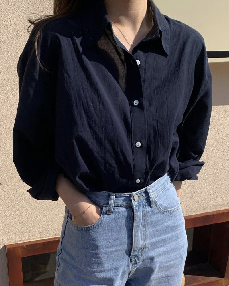 レディース夏オーバーフィットシャツ
