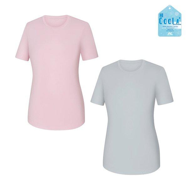 女性 涼しいタッチ感 パンチング 登山 半袖 ラウンド Tシャツ KSC495VT0W