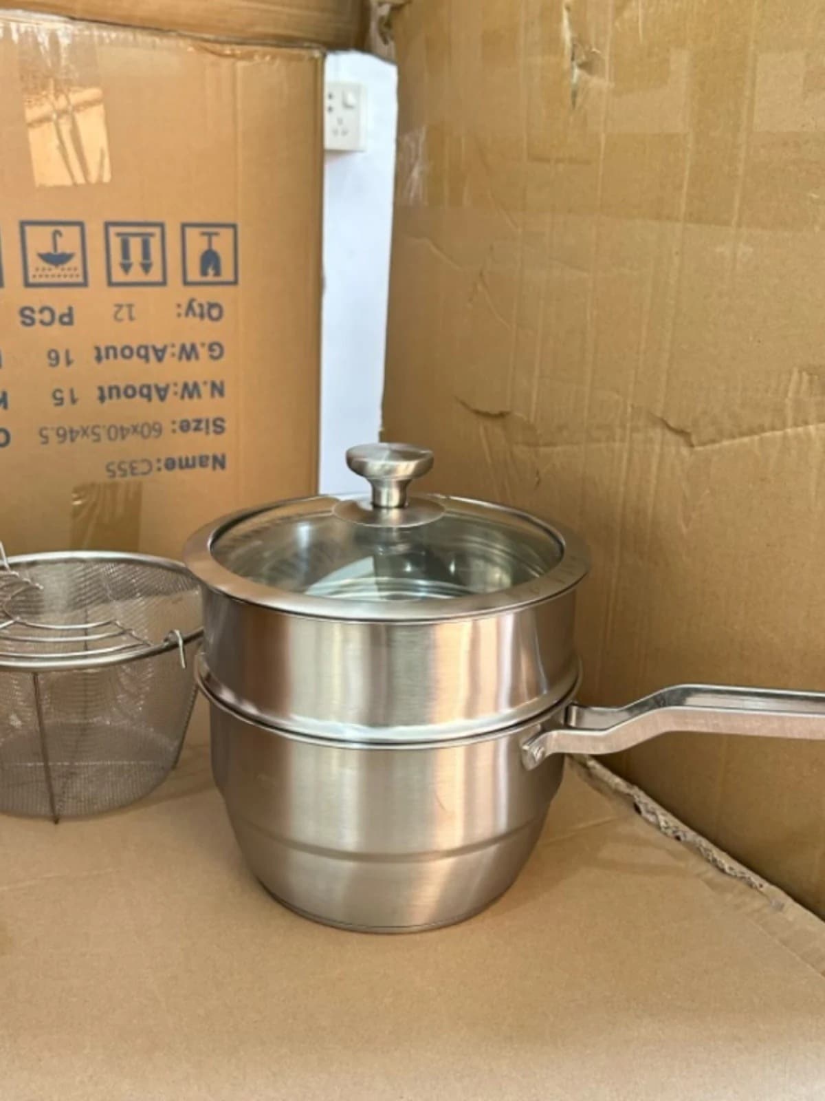 フライパン ステンレス 家庭用 304ステンレス ガスコンロ フライパン スープポット ミルクポット 一体型鍋