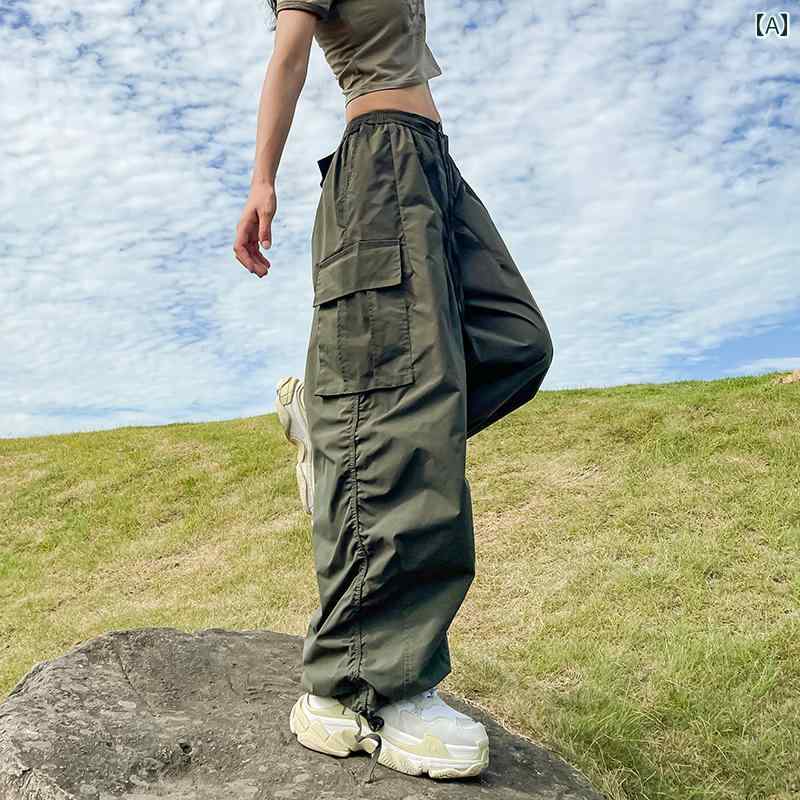 カーゴパンツ　メンズ　レディース クールで ドラッグガールな オーバー オール レディース 春秋 2025 プリーツ カジュアル パンツ ヒップ ホップ ロング