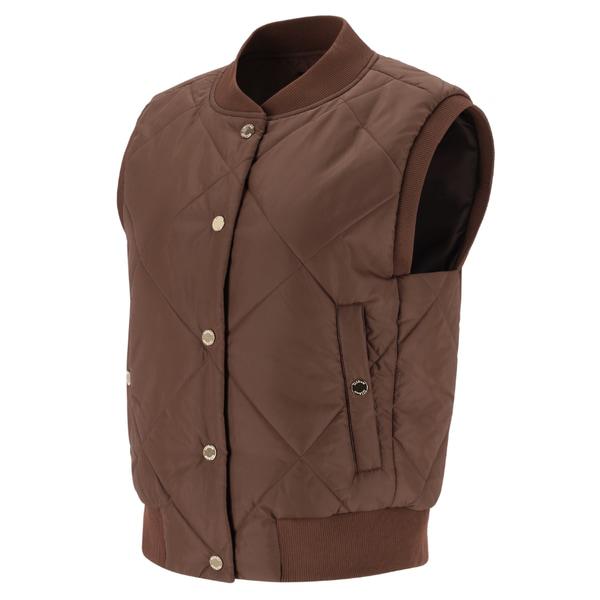 (6K81402 517) 2024年女性用冬の絞りポイントキルティングベスト