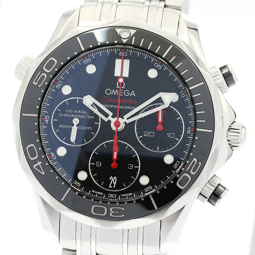 オメガ OMEGA 212.30.42.50.01.001 シーマスター300 クロノグラフ コーアクシャル クロノメーター 自動巻き メンズ 良品 保証書付き_891439【中古】