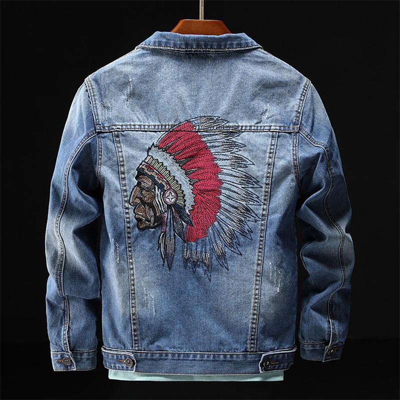 デニムジャケット メンズ ジャケット デニムコート 刺繍 ブルゾン ジージャン デニム トップス 秋服 ジージャン おしゃれ アメカジ かっこいい ゆったり
