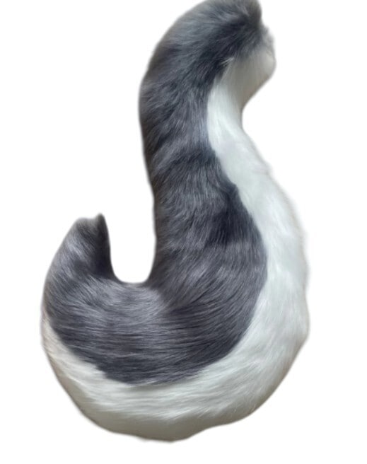 ファースーツ アクセサリー 尻尾 グレー 飾りもの ケモノ fursuit ぬいぐるみ コスプレ コスチューム