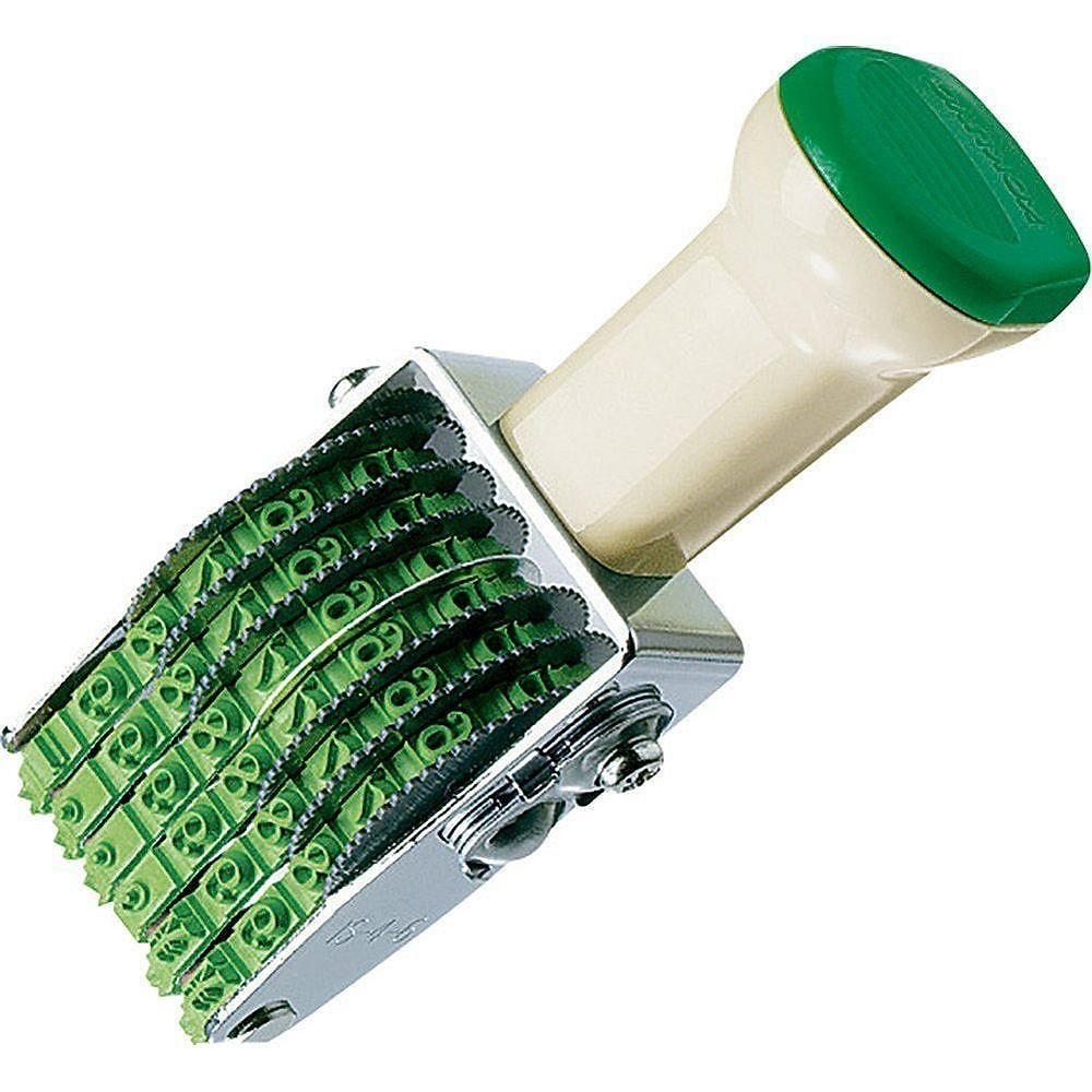 （まとめ買い）スタンプ 回転印 欧文数字 明朝体 4号 6連 IS-4-6 [x3]