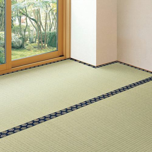 【メーカー直送品】萩原 フリーカット 裏貼りい草カーペット みすず 団地間8帖