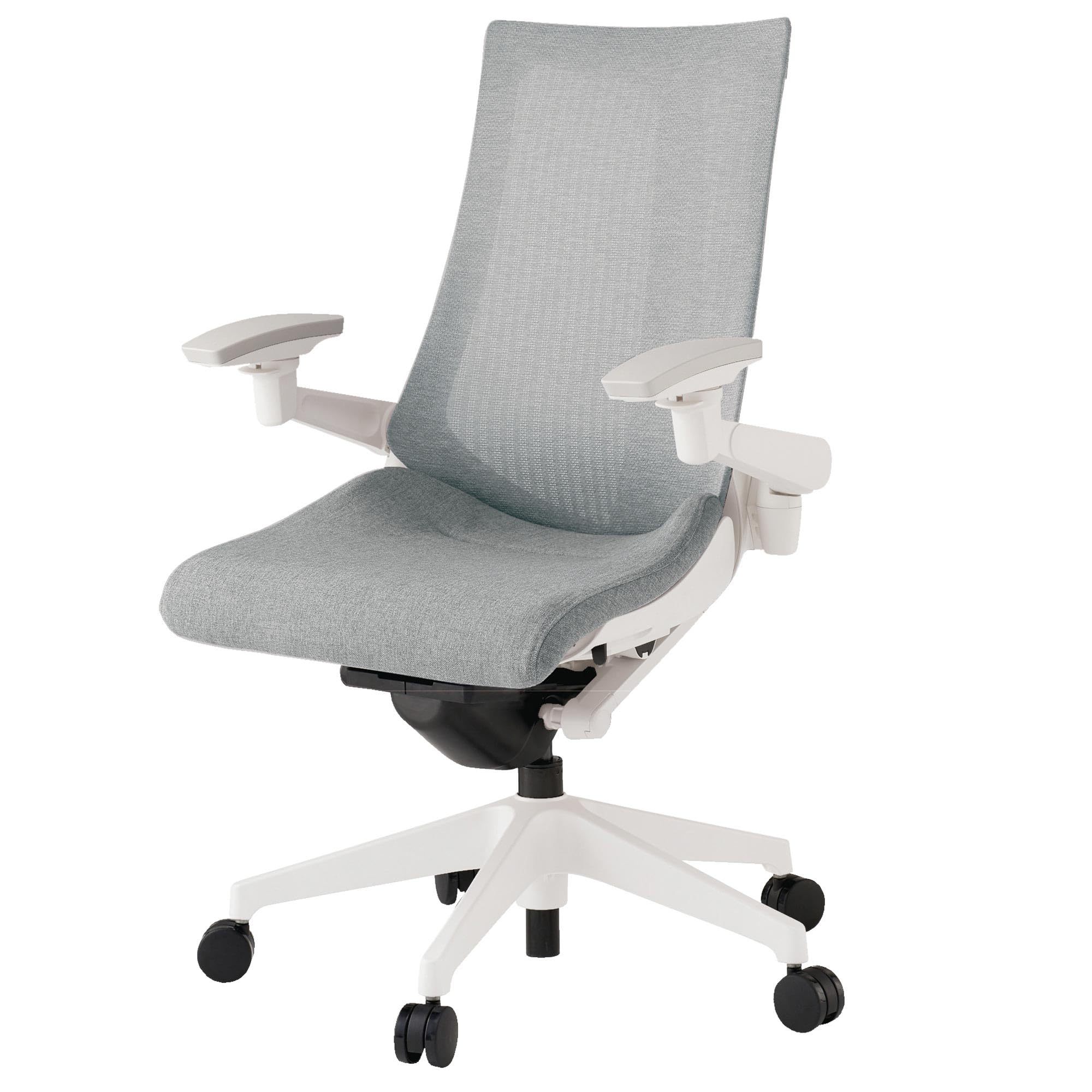 イトーキ アクトチェア 公式ストアモデル ホワイト×ホワイトグレー オフィスチェア【メッシュ・ハイバック/ナイロンキャスター / 4Dリンクアームレスト / 快適な座り心地/通気性 21602