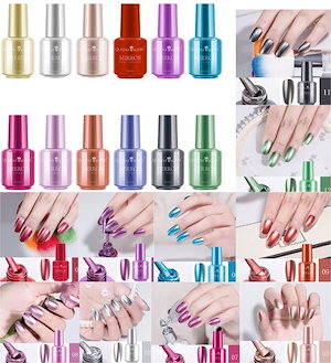 ネイルアート ミラー ネイルポリッシュ 8ml 速乾性 長持ち カラフル 剥がれにくい ミラー ネイルポリッシュ