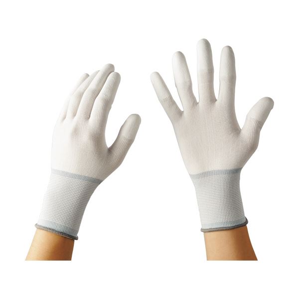 （まとめ）TANOSEE 13ゲージ ウレタンコート手袋 指先タイプ L 1パック（10双） (×10セット)