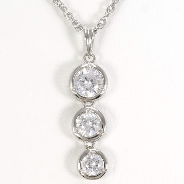 PT900 プラチナ PT850 ネックレス ジルコニア 0.52 0.44 0.38 中古