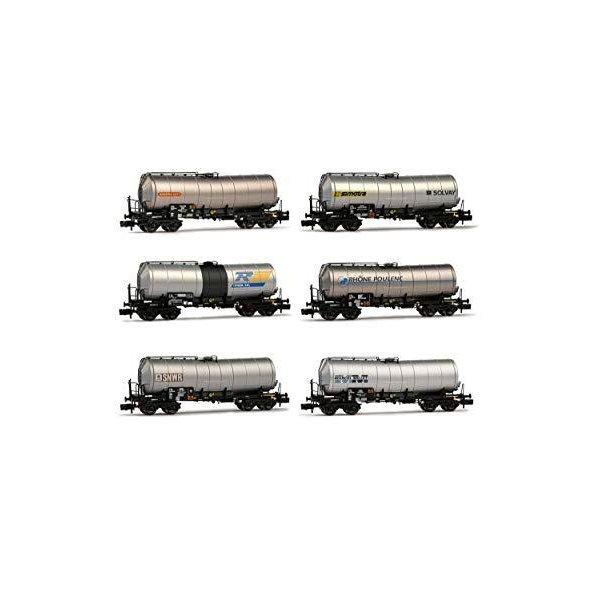 ARNOLD HN6397 SNCF， 6-Unit Display 4-Axle Isolated Tank Wagons， Different Liveries， Period IV-V Roll