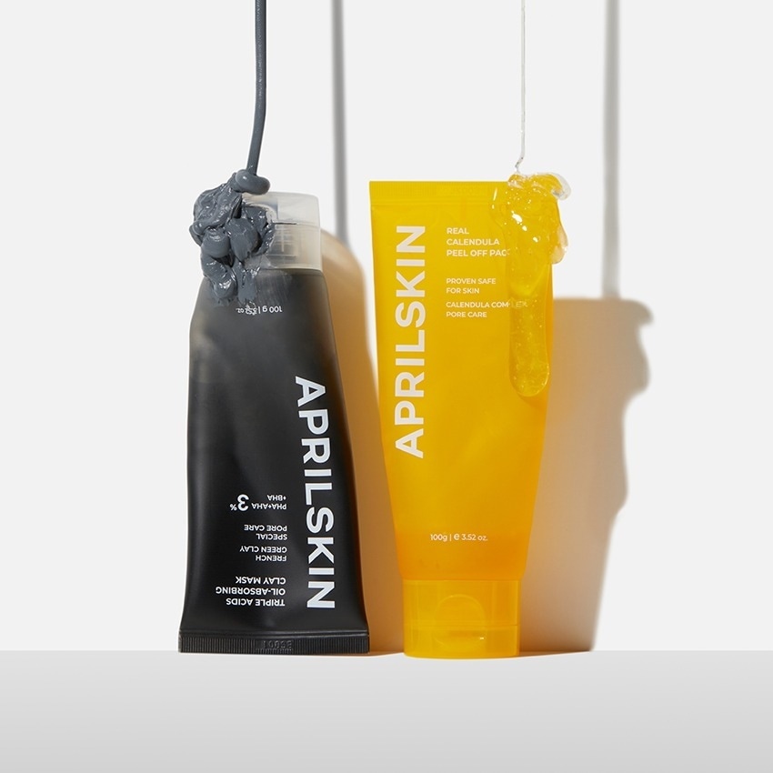 エイプリルスキン毛穴X ブラックヘッドパックSET(カレンデュラフィルオフパック100g+クレイマスク100g)+ビューティーツール2種贈呈