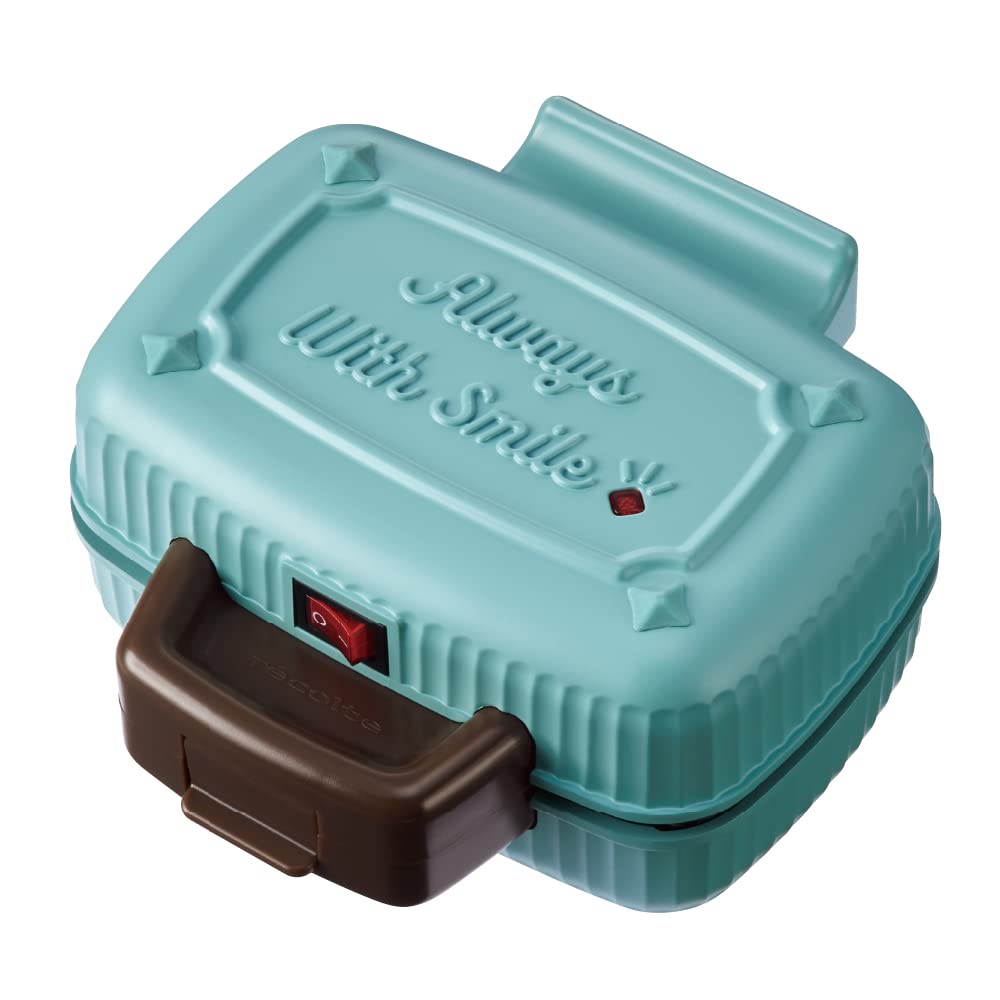 recolte レコルト プレスサンドメーカー ミニ ホットサンドメーカー 電気式 1枚用 耳まで焼ける かわいい コンパクト 使い方簡単 耳圧着 おにぎり パイシート レシピ本付 一人暮らし ペール