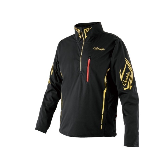 がまかつ ウェア GM3794 プルオーバージップシャツ ブラック×ゴールド L
