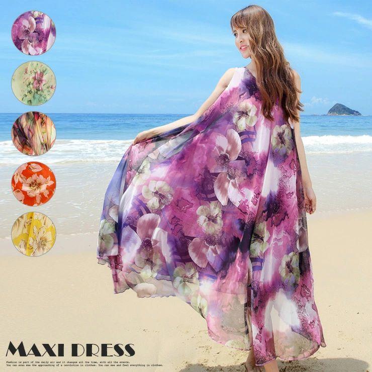 夏新作ワンピース 花柄 マキシワンピース リゾートワンピース リゾート ロングワンピース リゾートワンピ ロングワンピ マキシワンピ 花柄ワンピース マキシワ 7,245円