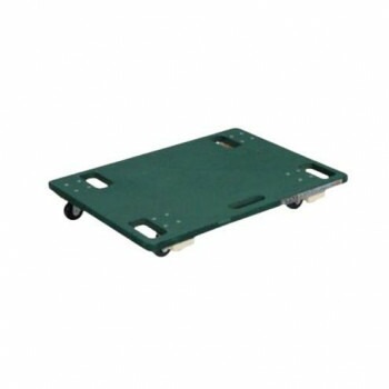 サカエ 板台車スタッキング仕様 オール自在タイプ 600x450x85mm グリーン SD-645G