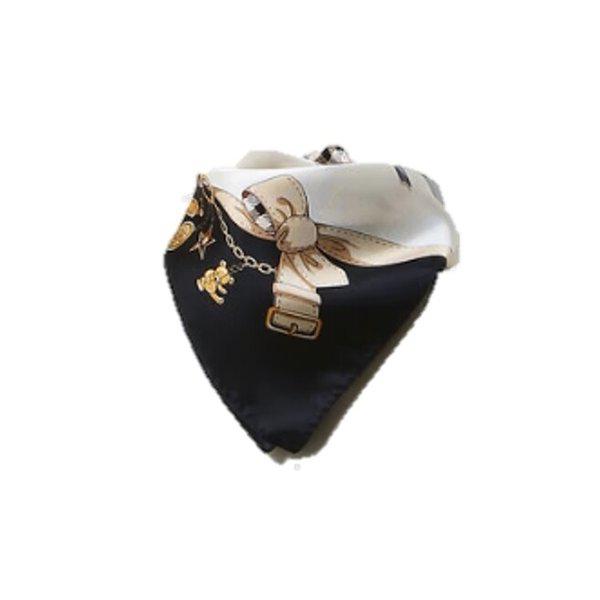 AK水原店 ハンドバッグ ネイビー プリント シルク スカーフ DCSC5E190