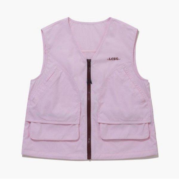 ゴルフベスト KQF GQ122LWV22-PINK 女性 アウトポケット ポイント フルジップアップ ベスト PINK