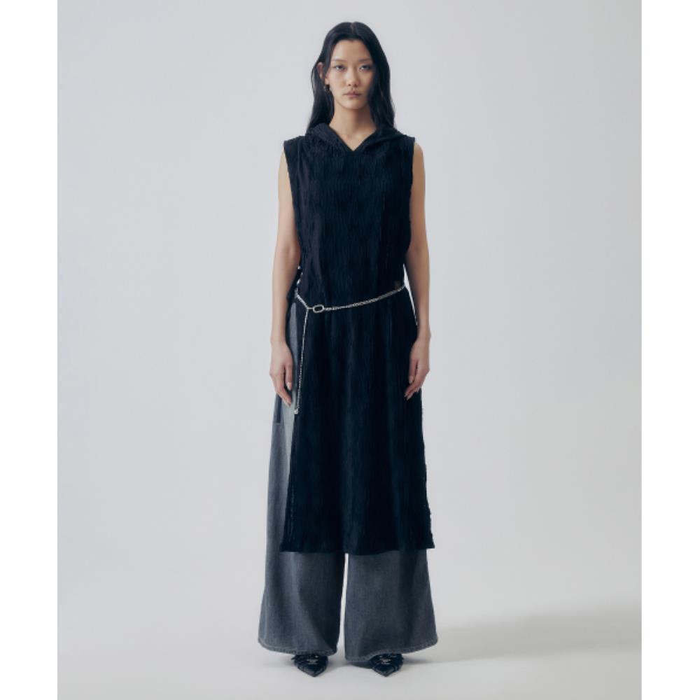 TREEMINGBIRD Pleated Coverup Dress Black TM2535OP004MB