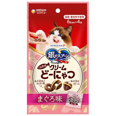 【30個セット】 ユニチャームペット 銀のスプーンおやつお魚味クリームどーにゃつまぐろ味24g