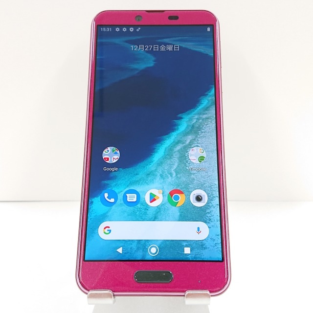 Android One X4 X4-SH SoftBank ボルドーピンク 送料無料 本体 c09294 【中古】