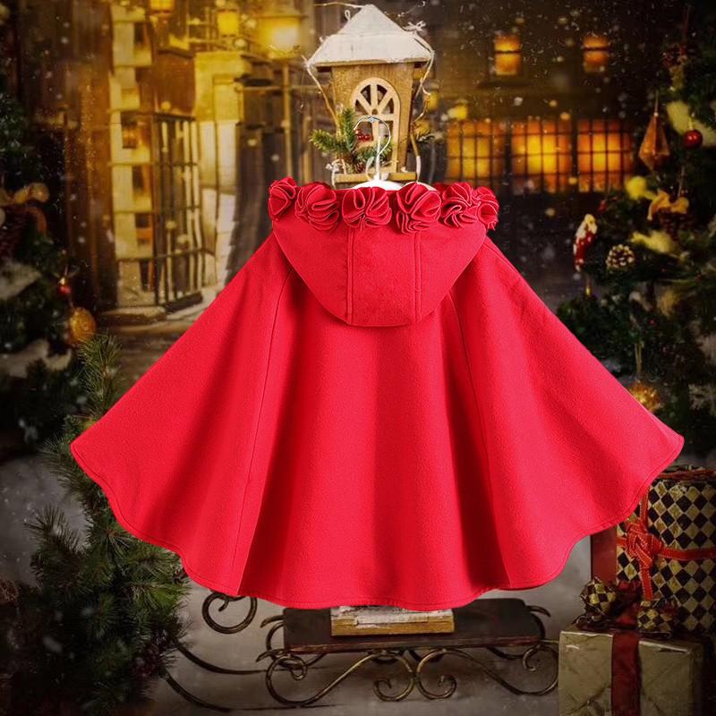 [厳選人気]子供ポンチョ子供服マント女の子出産祝い組曲ボレロケープあったかい赤ちゃんベビーキッズ発表会防寒アウターコート