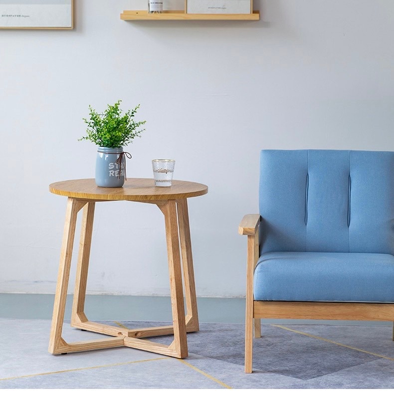 サイドテーブル ラウンド コーヒーテーブルモダン シンプル 無垢材 丸型 北欧 木製 小さめ 丸 ティーテーブル