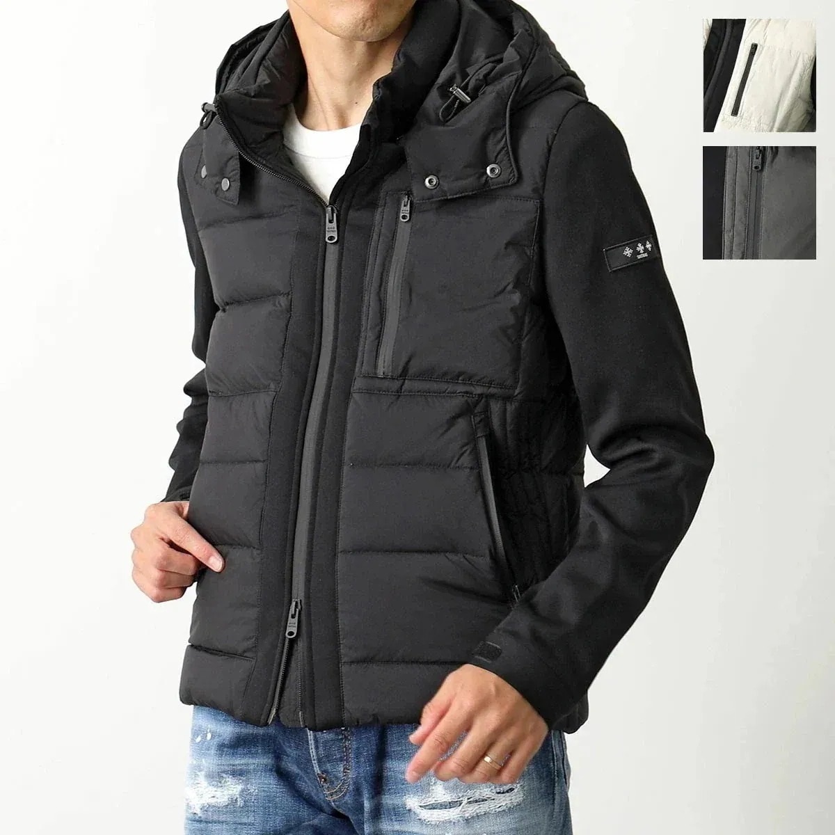 TATRAS タトラス ダウンジャケット TARO タロ MTAT24A4840-D メンズ フード付き ナイロン キルティング 切り替え ロゴ 止水ジップ カ