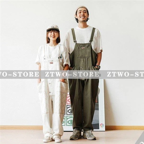 サロペット メンズ オーバーオール 男女ペア カップル 男女兼用 サロペットデニムパンツ ガウチョパンツ ワイドパンツ ゆったり 春夏秋