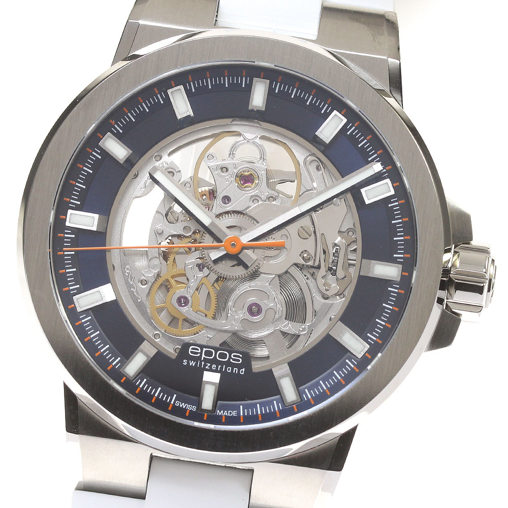 エポス EPOS 3442SKBLWHR スポーティブ 自動巻き メンズ 未使用品 箱保証書付き_824261【中古】