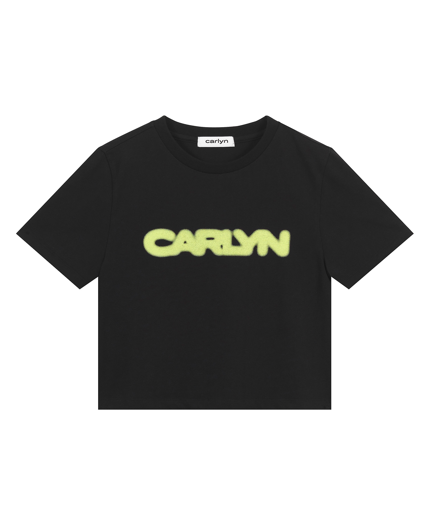 キャロリン・ブラーロゴクロップ T シャツブラック_T73101010B