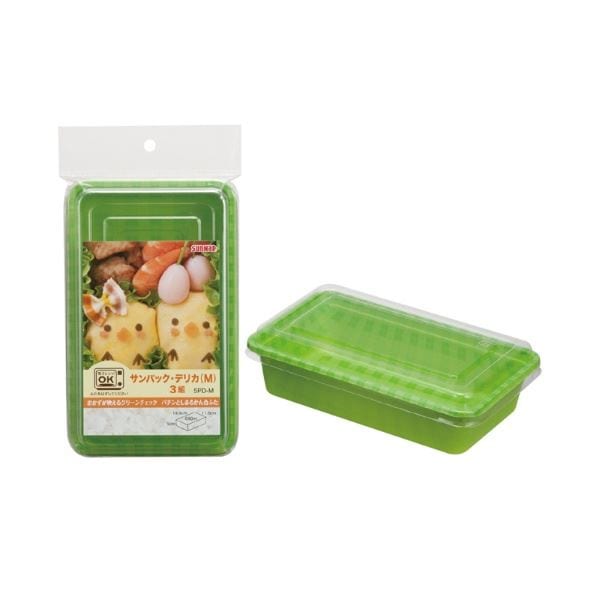 （まとめ） フードパック/使い捨て食器 M 3組入 ふた付き 本体電子レンジ可 サンパックデリカ 160個セット