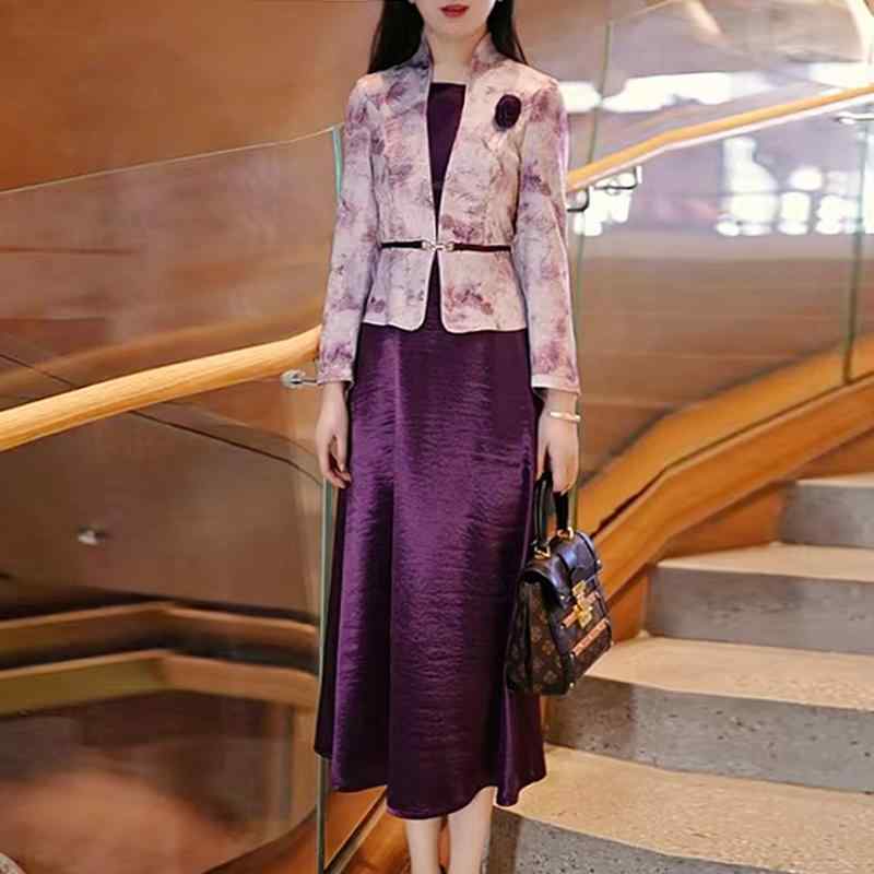 オシャレ シンプル 婦人 フェイク カジュアル カワイイ 長袖 スリムフィット ハイエンド コーデ レディース きれいめ ツーピース ワンピース ファッション ミドル丈 ナチュラル