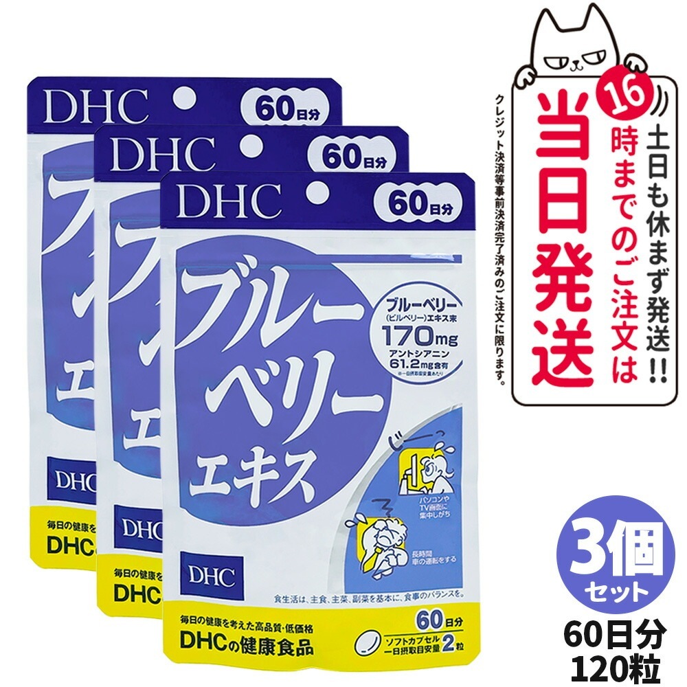 3個セット DHC ディーエイチシー ブルーベリーエキス 60日分 120粒 サプリメント 健康食品 栄養機能食品 健康サプリ 美容サプリ 健康応援 マルチサプリ