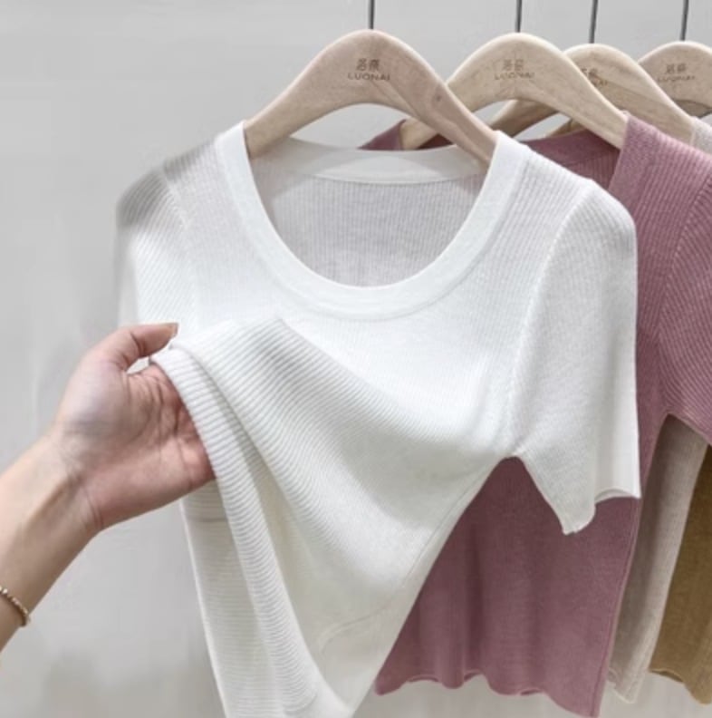 レディース トップス リブ 夏 ニットソー 半袖 かわいい 大人可愛い きれいめ シンプル カジュアル 上品 おしゃれ かっこいい レトロ こなれ感 ラフ ガーリー ルーズ 個性的 クール モード系