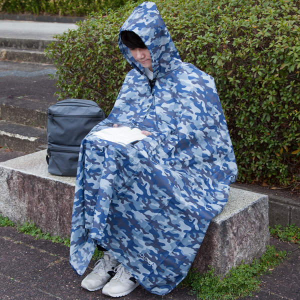 レインコート レインポンチョ 窓付き 雨具 カモフラ （ 送料無料 雨合羽 レインウェア かっぱ カ