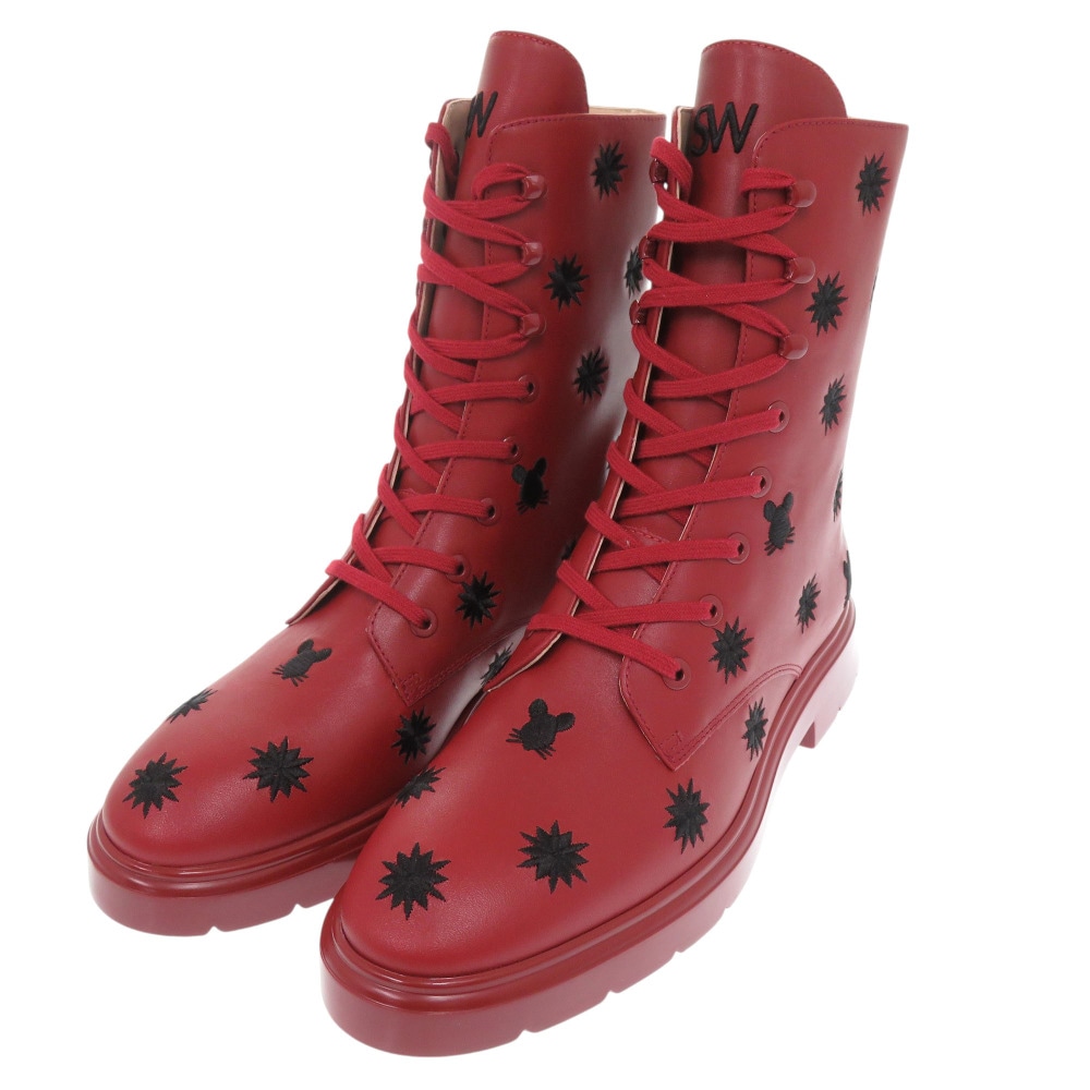 新品同様 スチュアートワイツマン MCKENZEE LUNAR CHILEBLACK ブーツ レザー レッド 0620【中古】STUART WEITZMAN レディース 5,810円