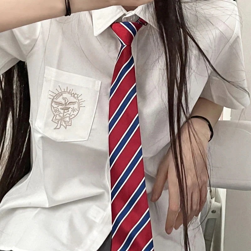 JKユニフォームレディース2025新潮半袖シャツブラウス女性夏百気オリジナル刺繍 韓国制服 制服スカート 制服 制服 カーディガン