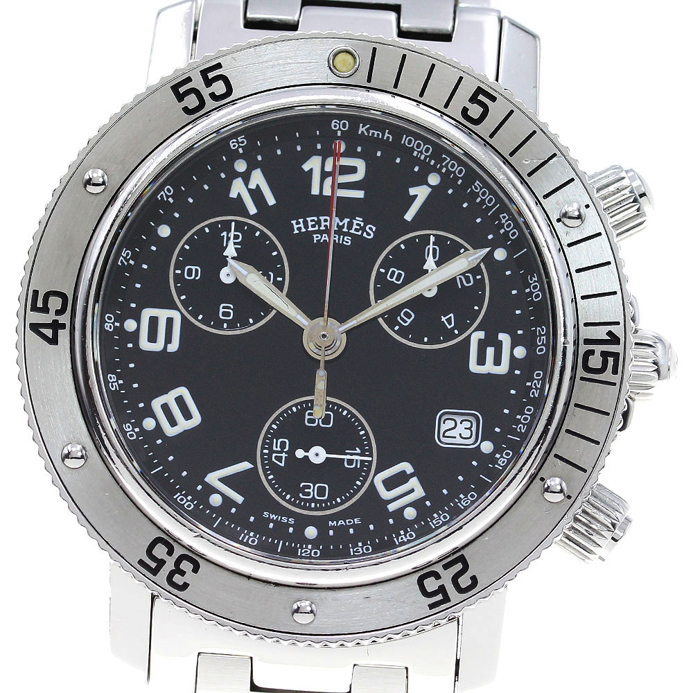 エルメス HERMES CL2.910 クリッパーダイバー クロノグラフ クォーツ メンズ _826271【中古】