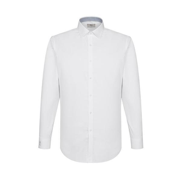 ソリッド長袖シャツ スリムフィット ホワイト__DLA3SHDL302A1