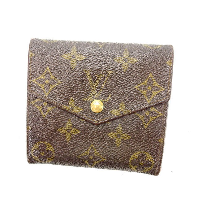 Wホック財布 廃盤レア モノグラム ボルトモネビエ（旧タイプ） ブラウン 中古