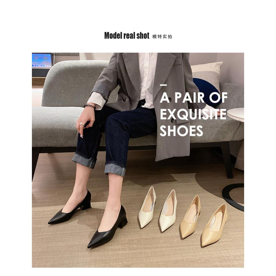 スタイルアップ！ヒールパンプス 本革 走れるパンプス ローヒール レディース ポインテッドトゥパンプス 通勤走れる 太ヒール 靴 無地 パンプス ポインテッドトゥ orange