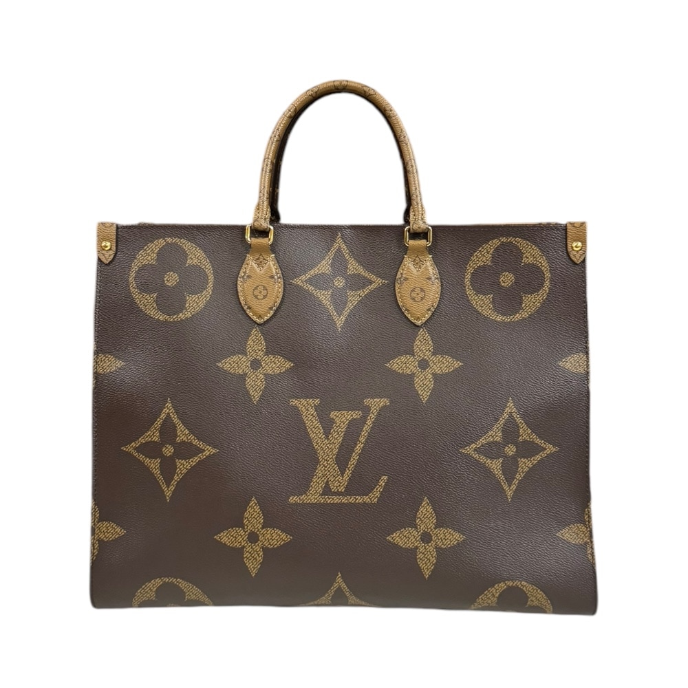 ルイヴィトン オンザゴーGM モノグラムジャイアント ショルダーバッグ モノグラムキャンバス M45320 ブラウン LOUIS VUITTON 中古 美品