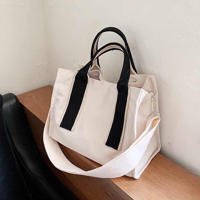 キャンバス生地の２配色コンパクト2WAYトート 3色 ショルダーバッグ ハンドバッグ トートバッグ レディース マザーズ 手持ちバッグ 手持ちカバン ミニバッグ 手提げ ミニトート 肩掛け 軽量 小さ
