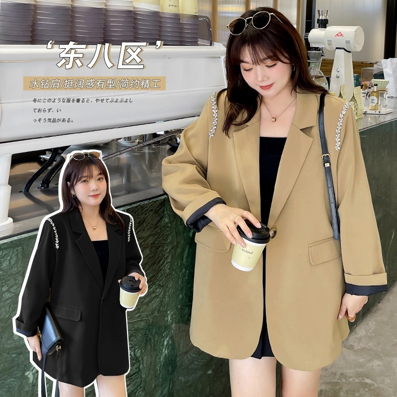 7696 Xuanchen プラスサイズの女性の気質通勤スーツ脂肪 Mm 春の新作韓国版スリムジャケット気質スーツ 母の日 母の日-0002165