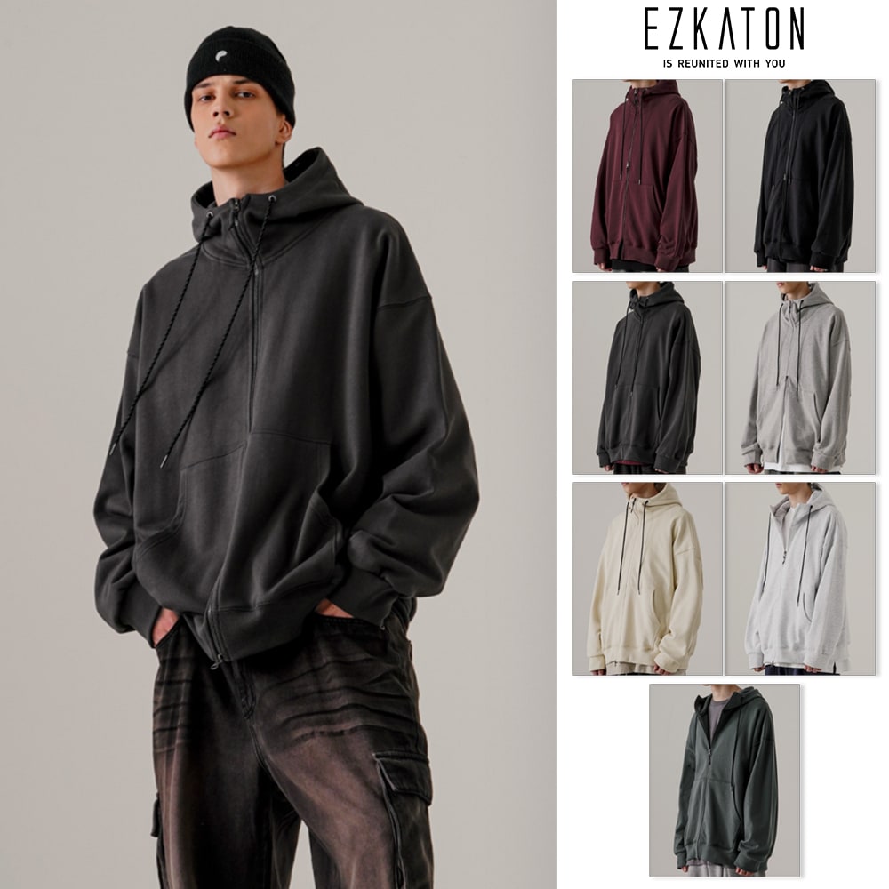 EZKATON] Heavy Loop Neck-up Hood Zip-up パーカー