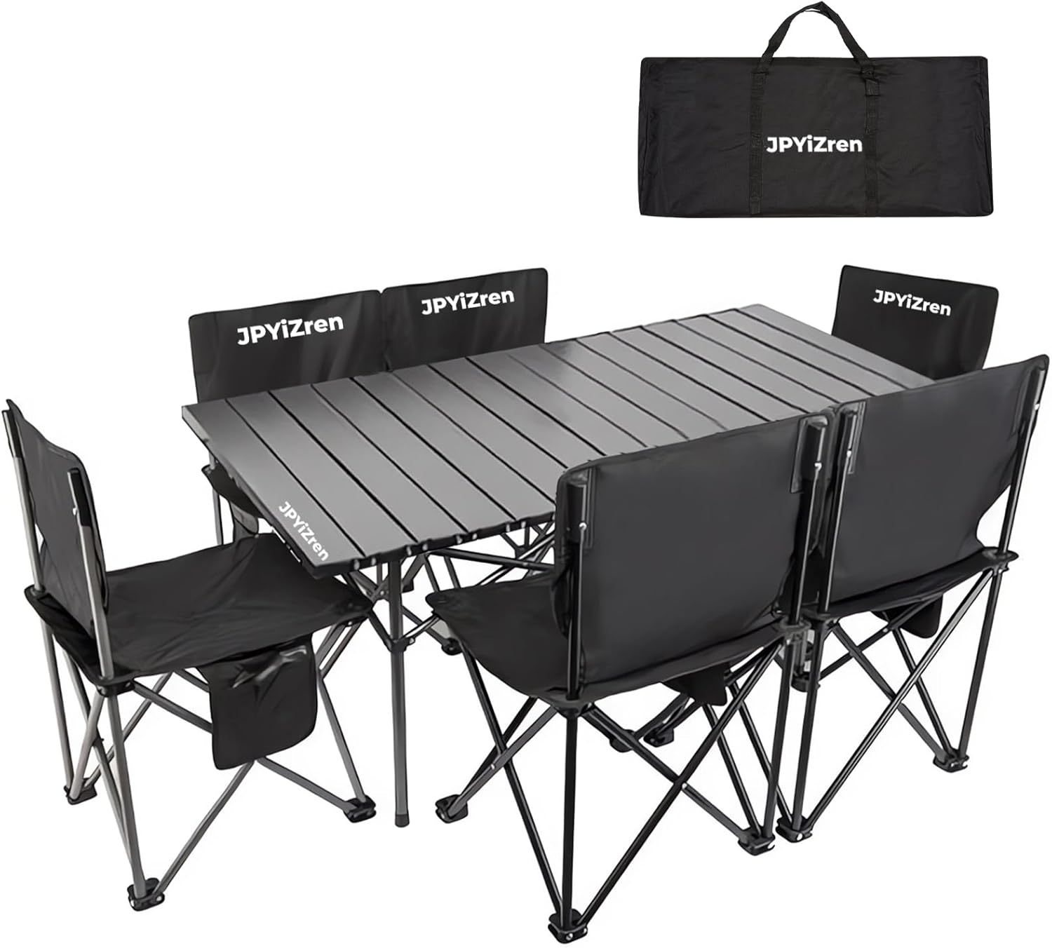JPYiZren アウトドア テーブル チェア 7点セット アルミテーブル椅子 ピクニック ベンチセット ピクニックテーブル 超軽量 折り畳み 組立簡単 収納バッグ付き BBQ お釣り テント 7,928円