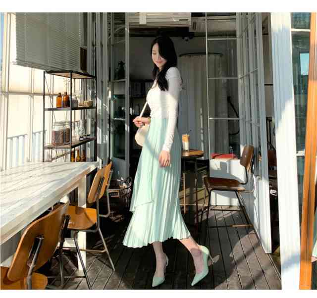 【即納】スカート レディース 大きいサイズ ミモレ 大人 スカート ロング丈 春夏 秋 シンプル オフィス デート お出かけ お呼ばれ プリーツスカート フレアスカート アンバランス アシメントリー