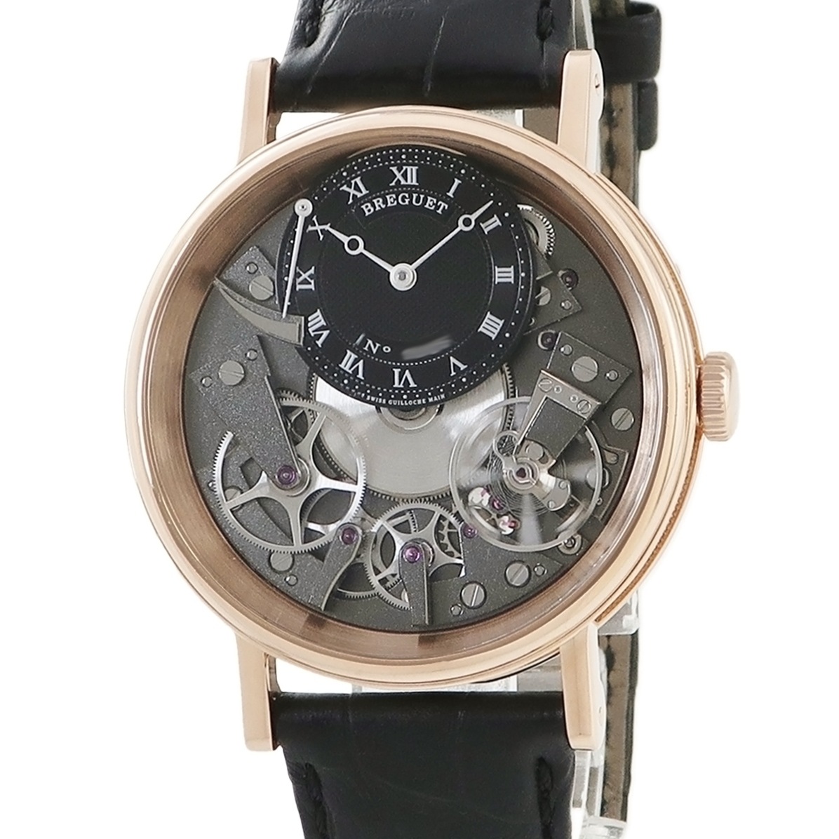 トラディション 40 7057BR/G9/9W6 手巻き メンズ K18RG無垢 スケルトン オフセンター コインエッジ 3年保証